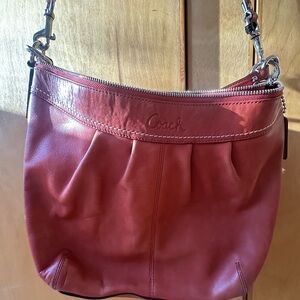 Coach Burgundy Leather Shoulder Bag